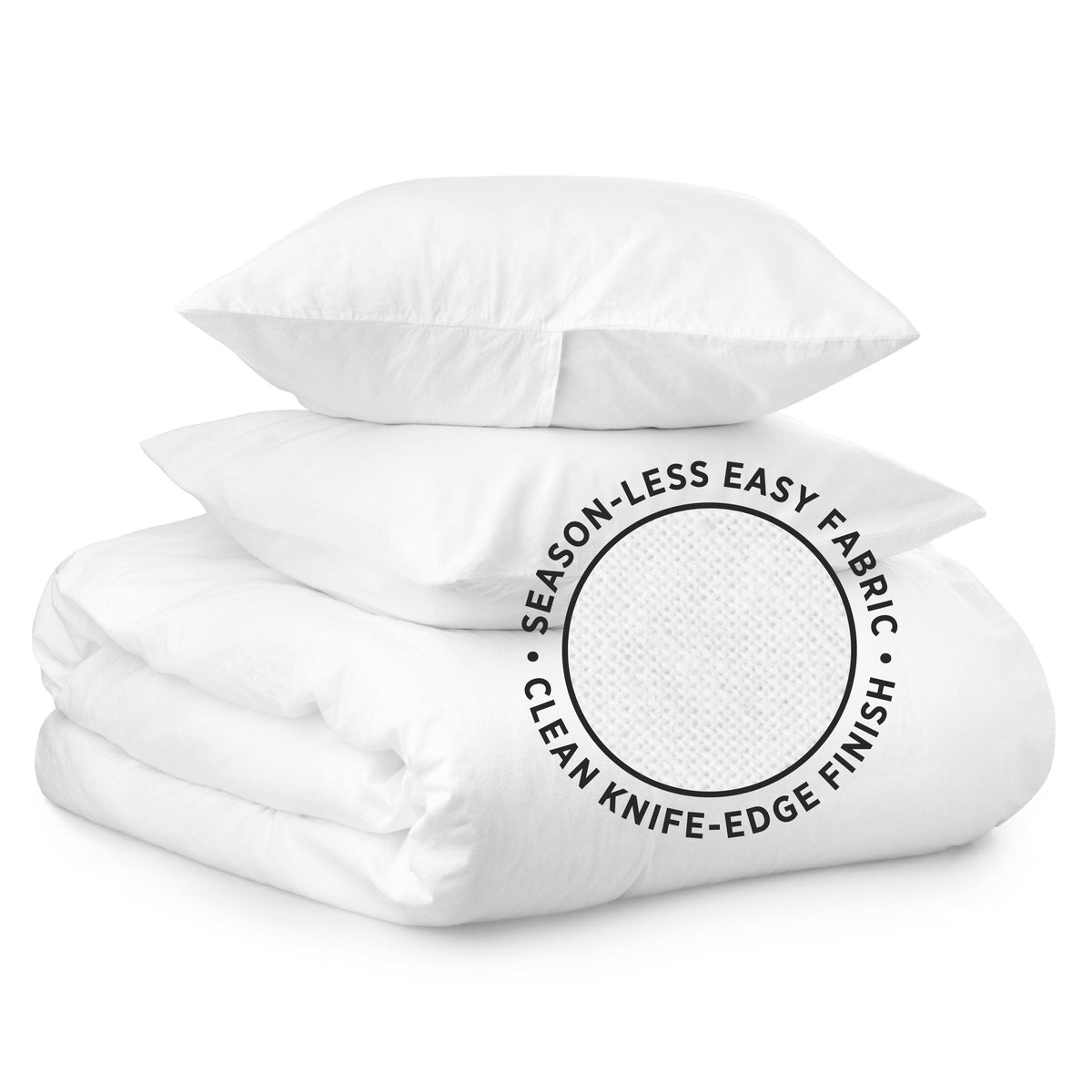 White 3-Piece Percale Duvet Cover Set P296685