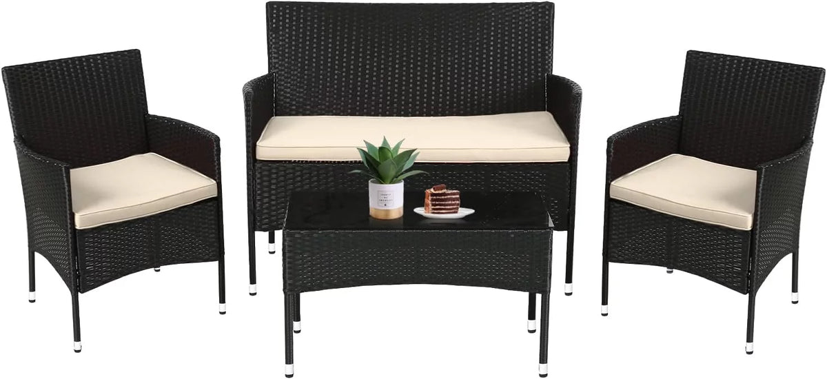 4 Piece Outdoor Rattan Wicker Sofa Set H815176