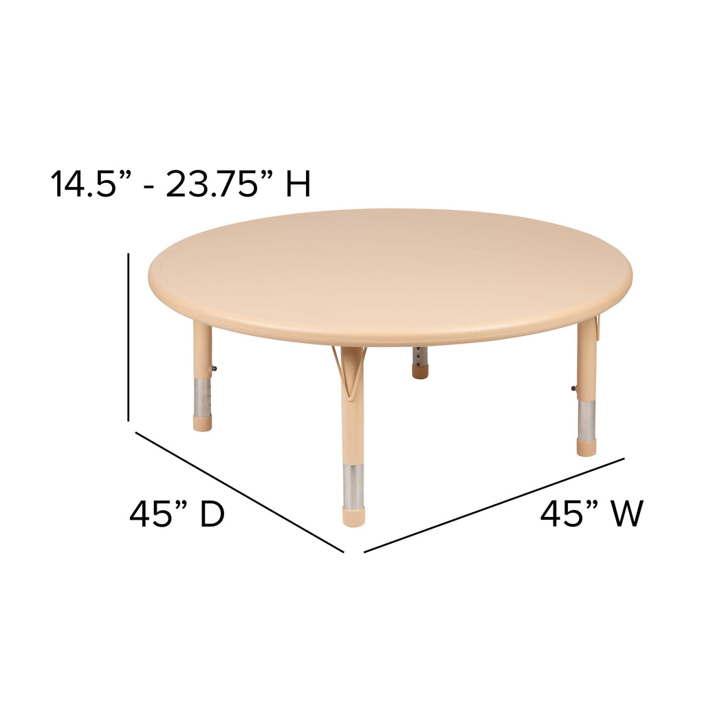 45 inch Round Plastic Height Adjustable Activity Table Y952