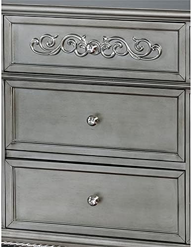 Traditional Wood 3-Drawer Nightstand E9354