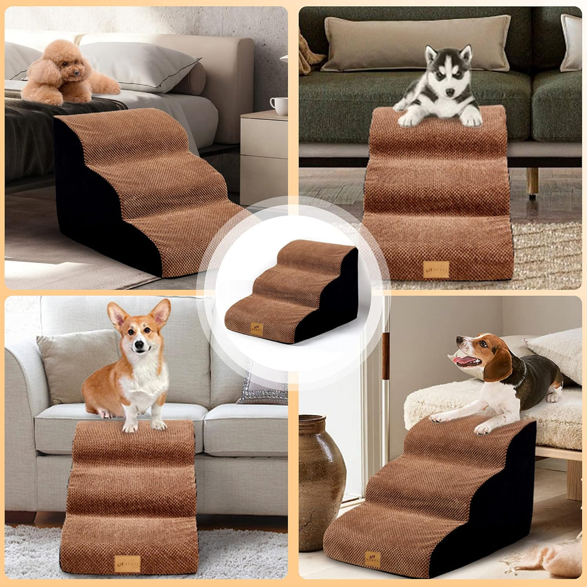 3 Tiers Foam Dog Ramps Steps F378