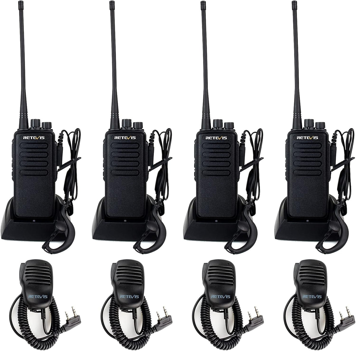 4 Pack Long Range Heavy Duty 2 Way Radio with 3000mAh Rechargeable P284329
