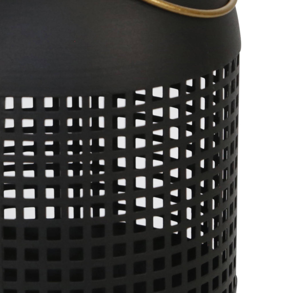 13 Inches Caged Metal Frame Lantern with Handle Y471841
