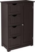 Free Standing Wooden Bathroom Cabinet with 4 Drawers 1 Cupboard O656292
