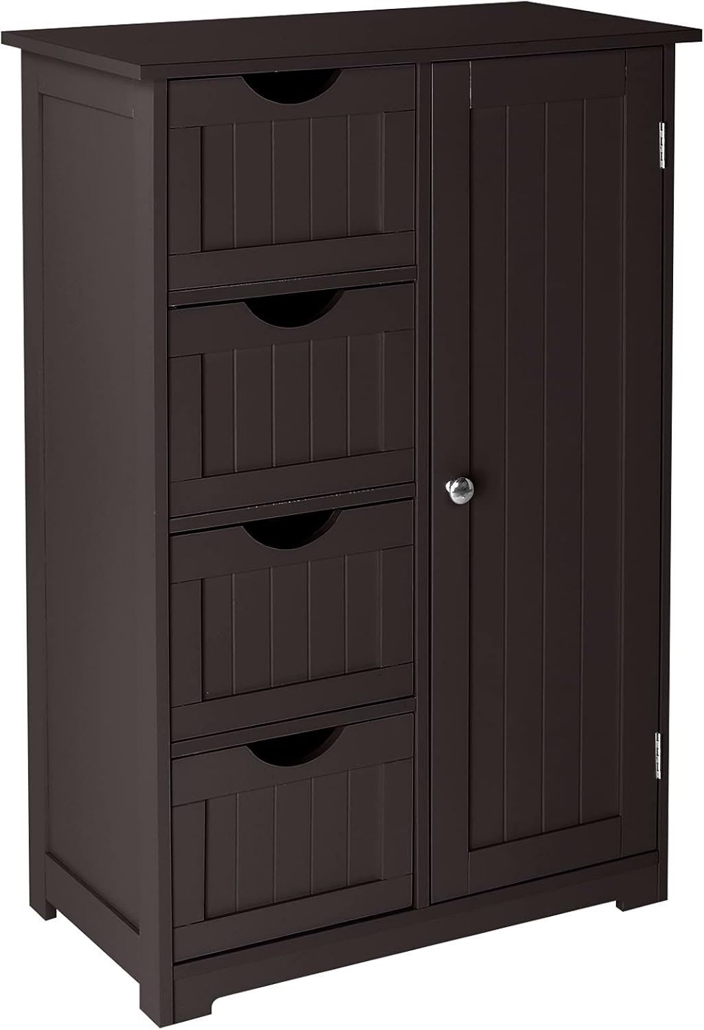 Free Standing Wooden Bathroom Cabinet with 4 Drawers 1 Cupboard O656292