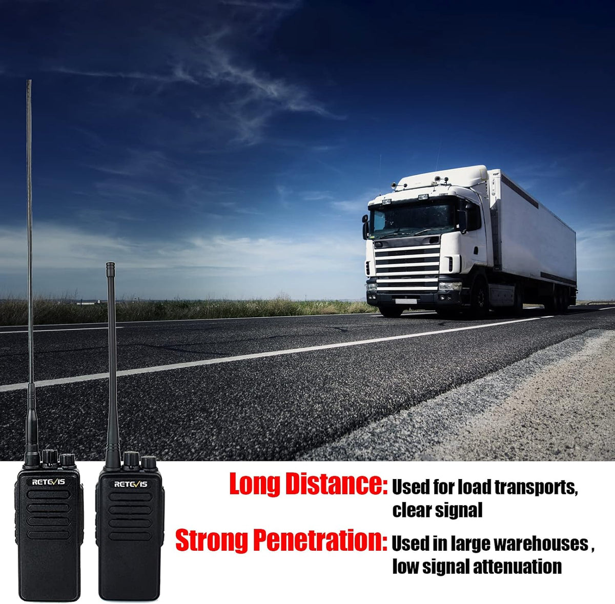 4 Pack Long Range Heavy Duty 2 Way Radio with 3000mAh Rechargeable P284329