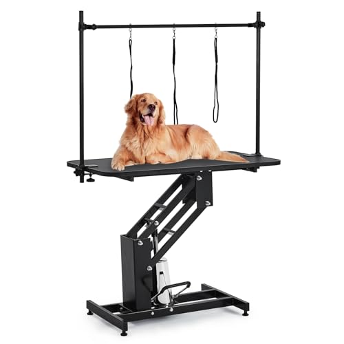 Hydraulic Dog Grooming Table, Heavy Duty, Max Load 350Lbs, WHITE F325