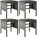 4 pcs Gray Poly Rattan Outdoor Sectional Patio Furniture Set with Cushions W561