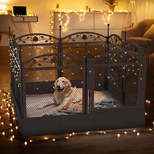 Dog Whelping Box Fence with Waterproof Whelping Pad Y7432