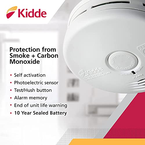 White Smoke Detector and Carbon Monoxide Detector Combo with 10-Year Battery K9468
