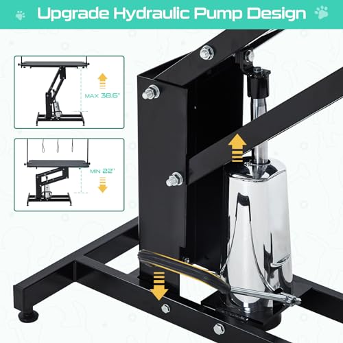 Hydraulic Dog Grooming Table, Heavy Duty, Max Load 350Lbs, WHITE F325