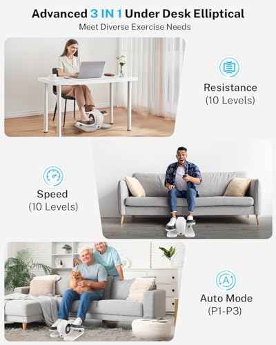 3-in-1 Mini Seated Pedal Exerciser with 10 Resistance Levels G517360