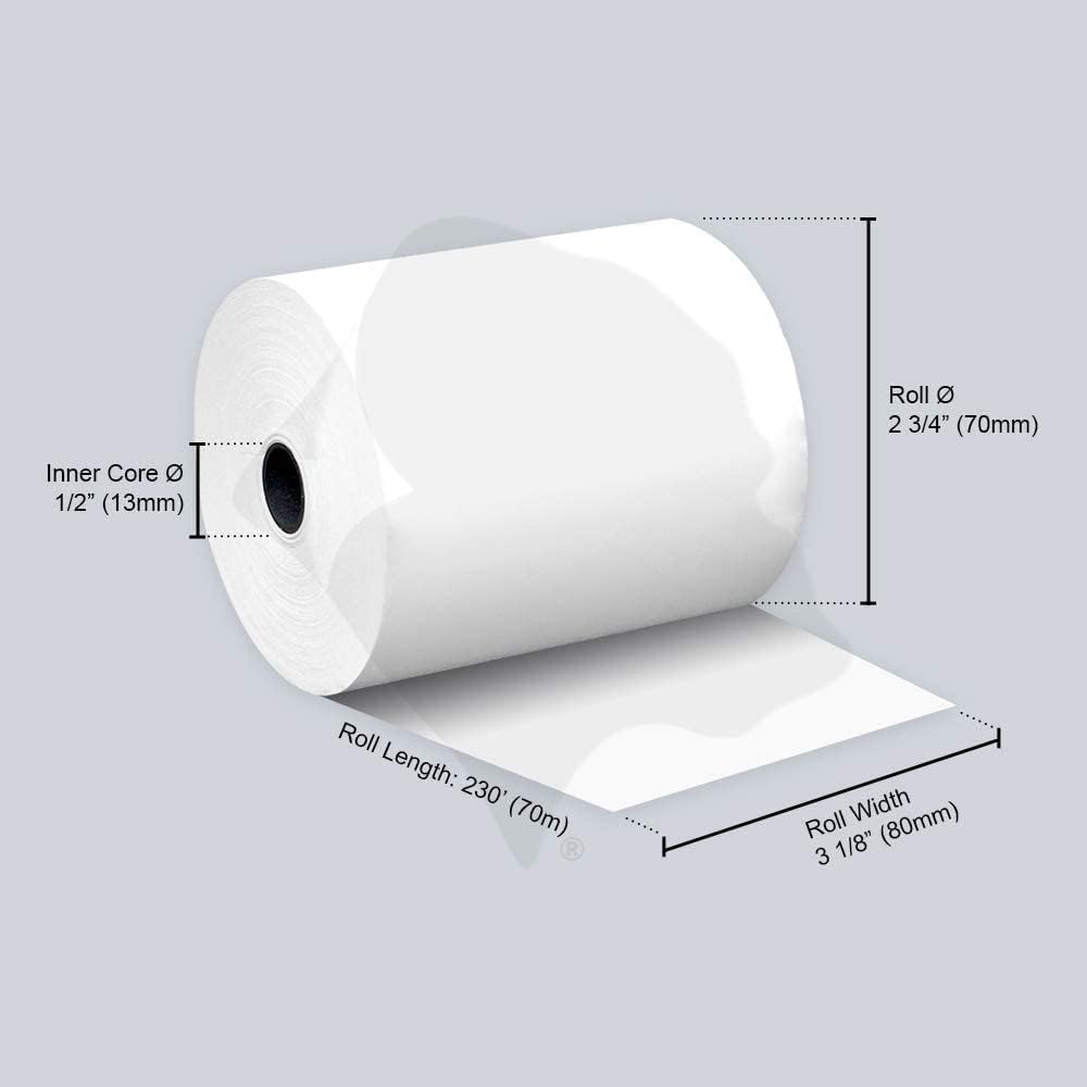 Thermal Paper Receipt Rolls 3 1/8 x 230 ft BPA Free 32 Rolls Y20053