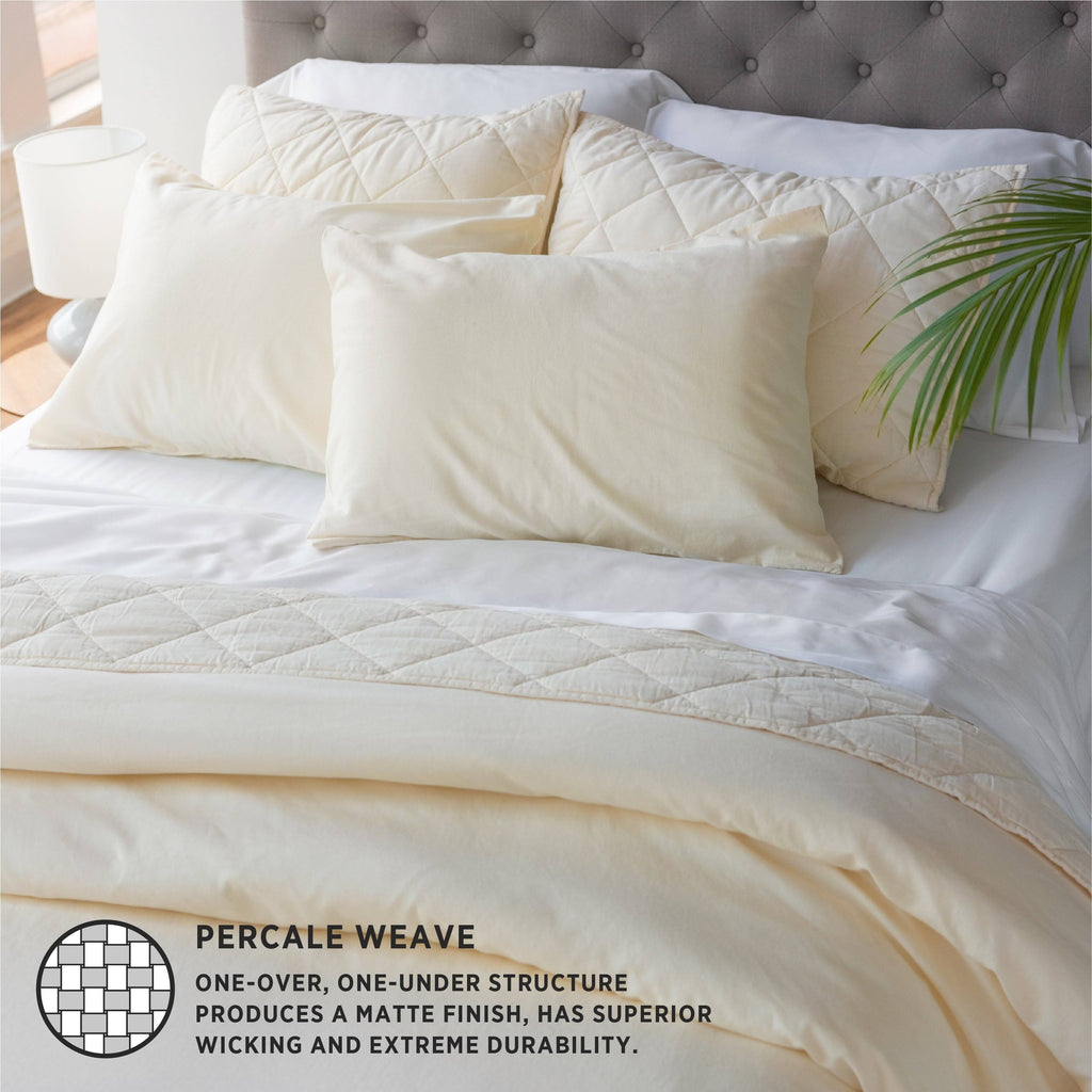 White 3-Piece Percale Duvet Cover Set P296685