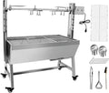 Stainless Steel Charcoal Spit Rotisserie Roaster Grill with Back Cover Guard and Baffle Z942