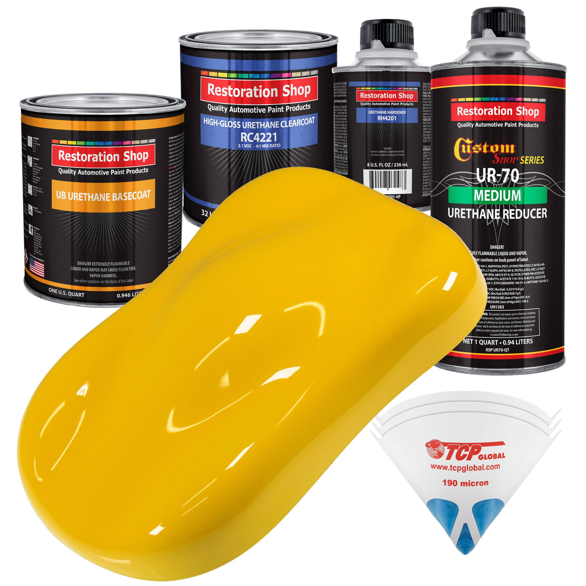 Yellow Urethane Basecoat Clearcoat Car Paint Kit U16836