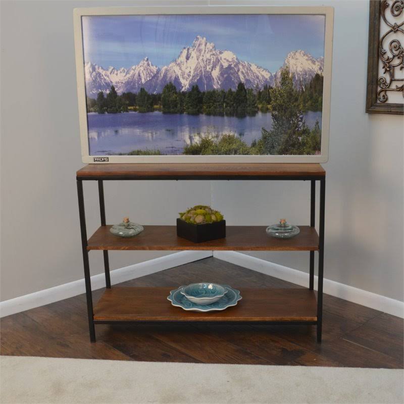Chestnut Metal Frame Console Table F60770