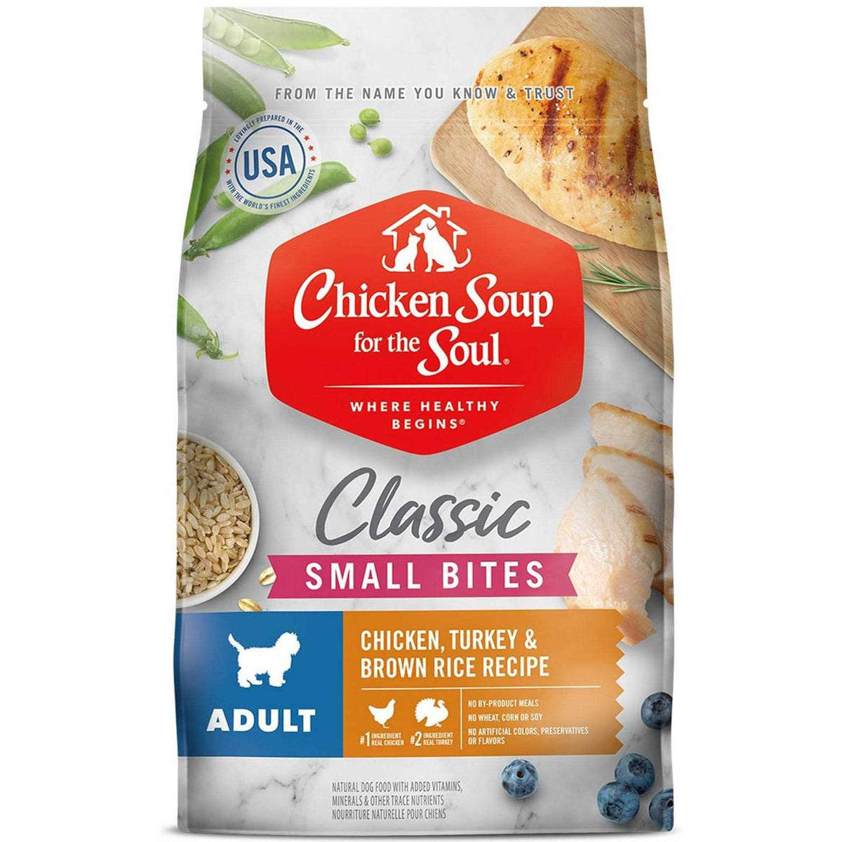 Chicken Turkey & Brown Rice Recipe Small Bites Dry Dog Food Y3297