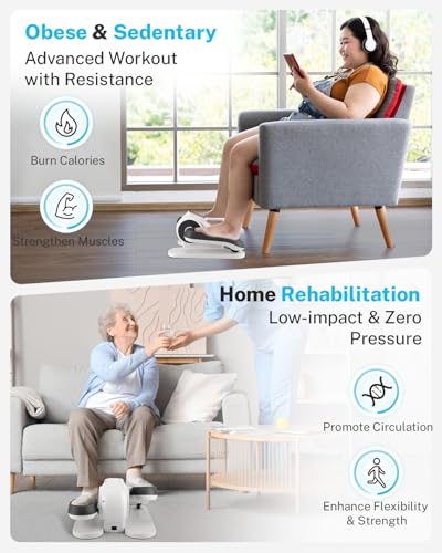 3-in-1 Mini Seated Pedal Exerciser with 10 Resistance Levels G517360