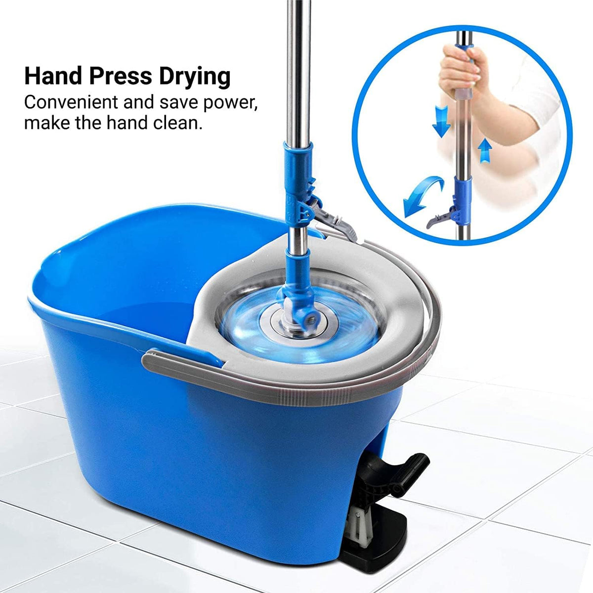 Spin Mop and Bucket with Wringer and Foot Pedal K39728