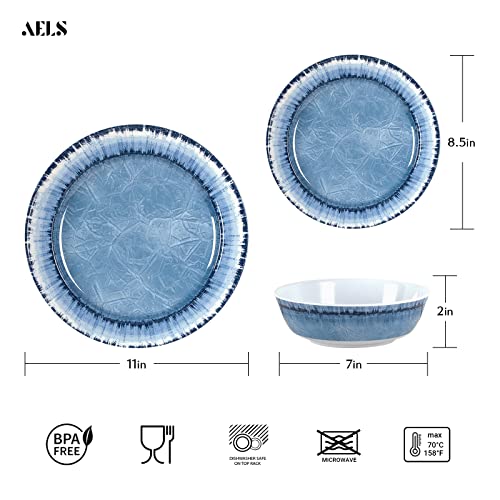 Melamine Dinnerware Set of 12 Pcs, Sage Green Y7872