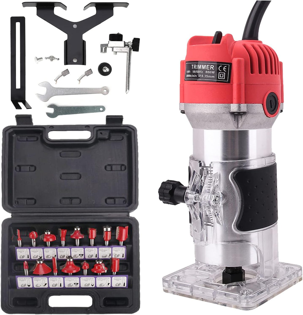 800W Palm Router Electric Hand Trimmer Wood Router 1/4 Collets N8127