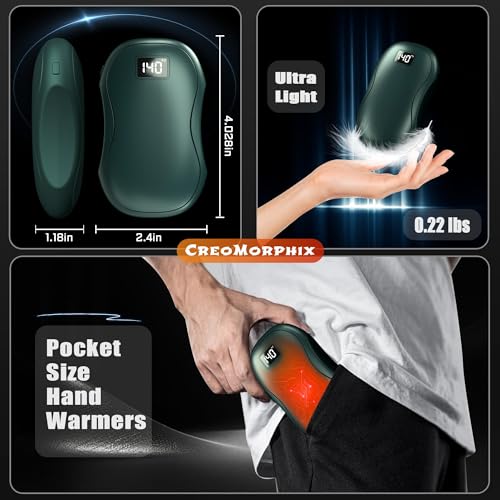 Rechargeable Hand Warmers 2 Pack, 12000mAh Electric Portable Power Bank V245
