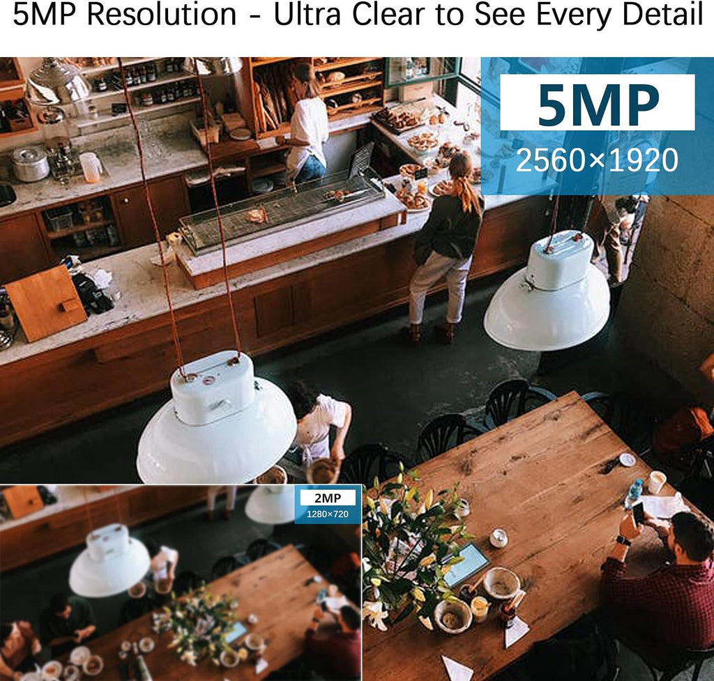5MP POE Security Camera System with 8CH NVR and 3TB HDD H8047