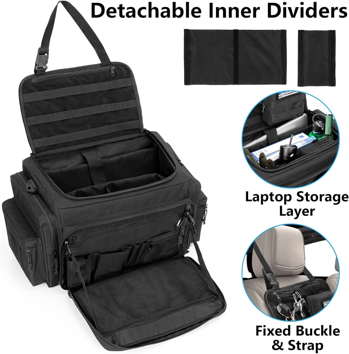 Black Patrol Bag with Laptop Layer N829