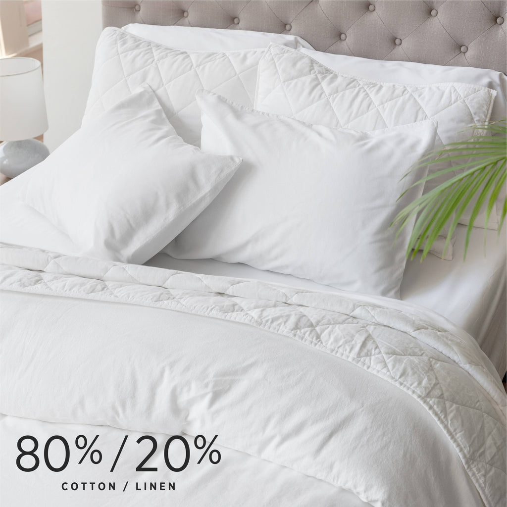 White 3-Piece Percale Duvet Cover Set P296685
