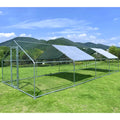 Large Chicken Run Coop 10x26ft Metal Hen House Poultry Cage with Cover Y350747