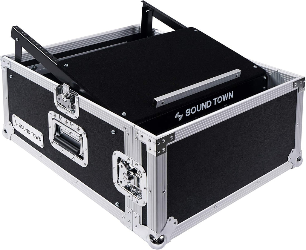 4U PA DJ Pro Audio Rack Case with 13U Slant Mixer Top C572796