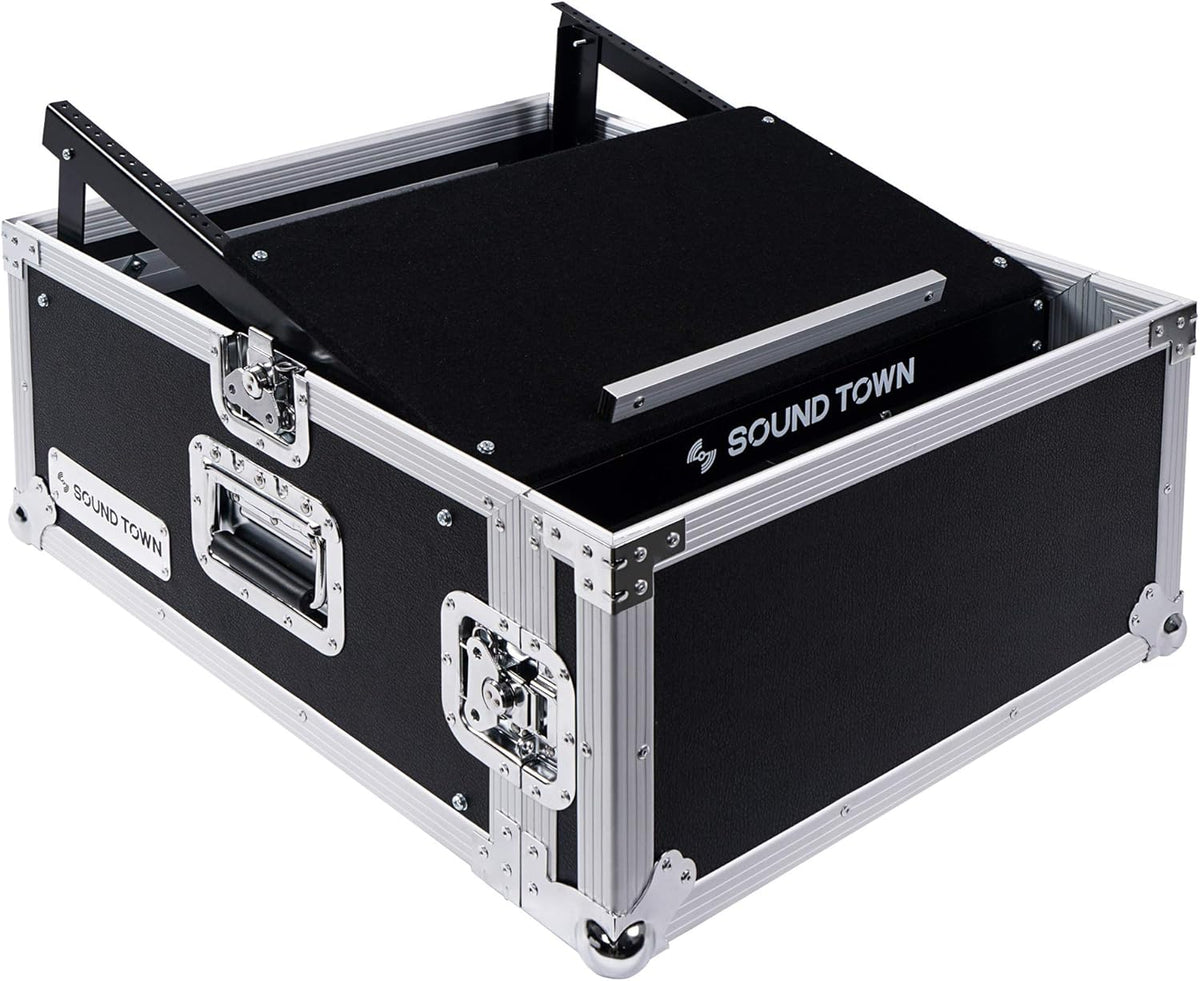 4U PA DJ Pro Audio Rack Case with 13U Slant Mixer Top C572796