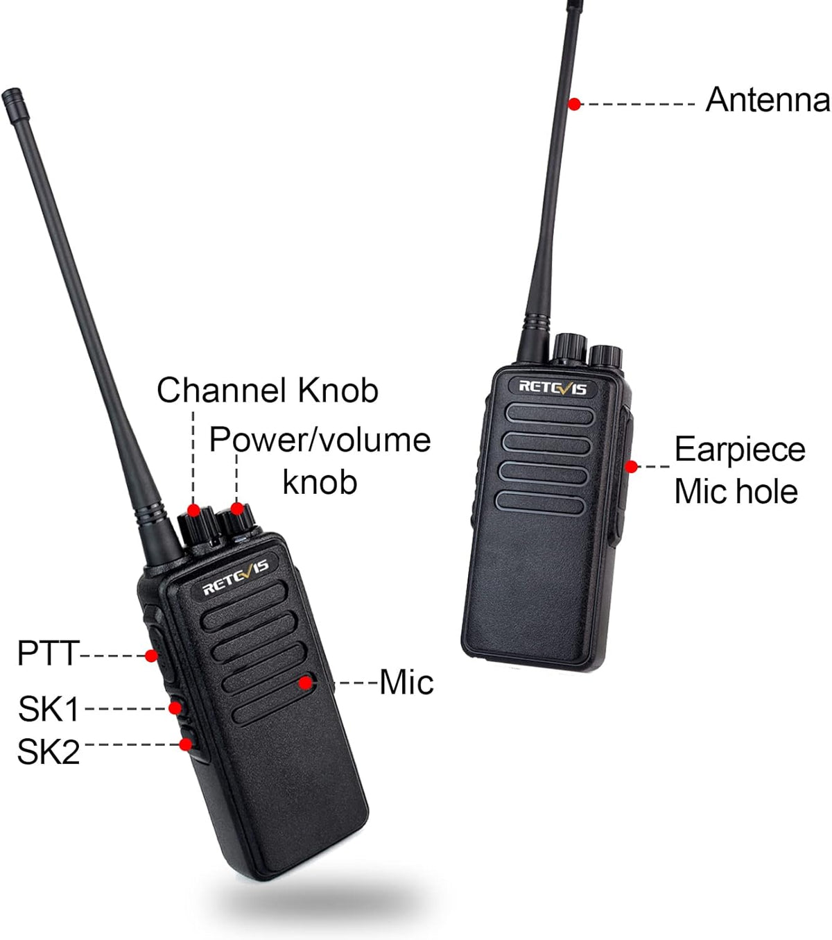 4 Pack Long Range Heavy Duty 2 Way Radio with 3000mAh Rechargeable P284329
