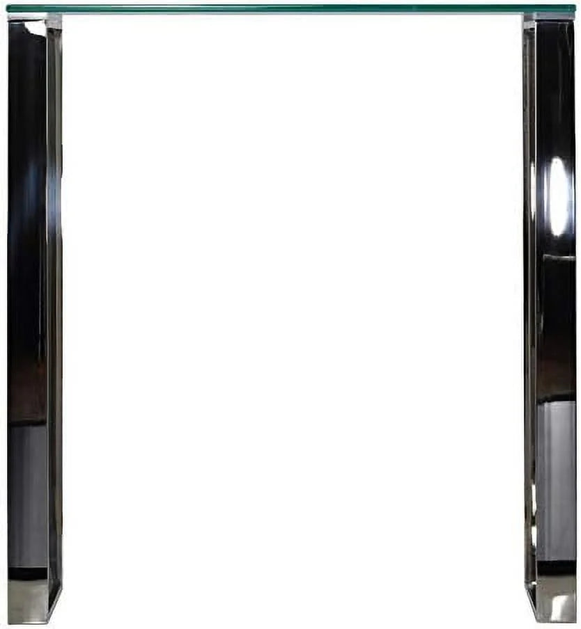 Small Glass and Stainless Steel Console Table W172