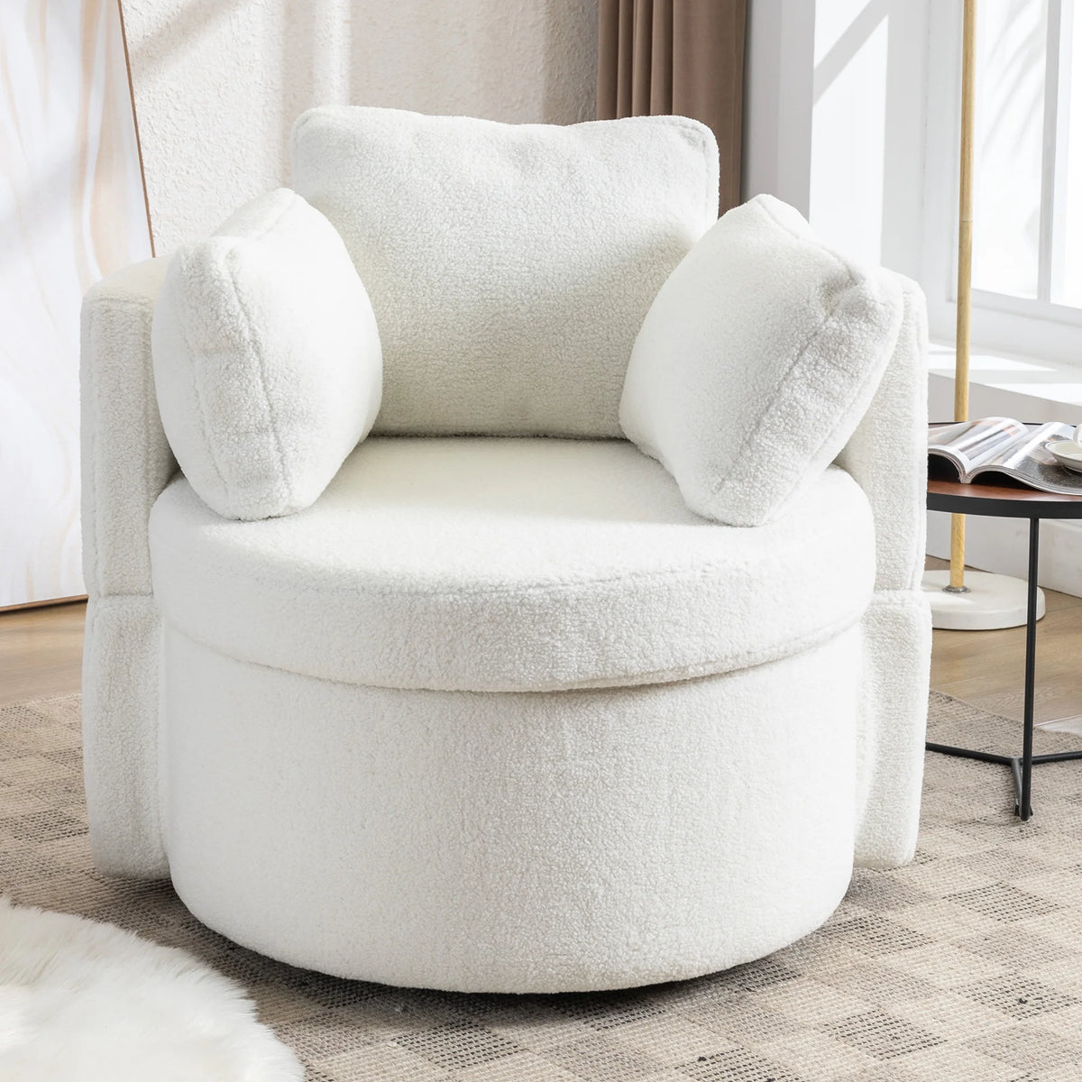 Ivory Swivel Storage Chair X737