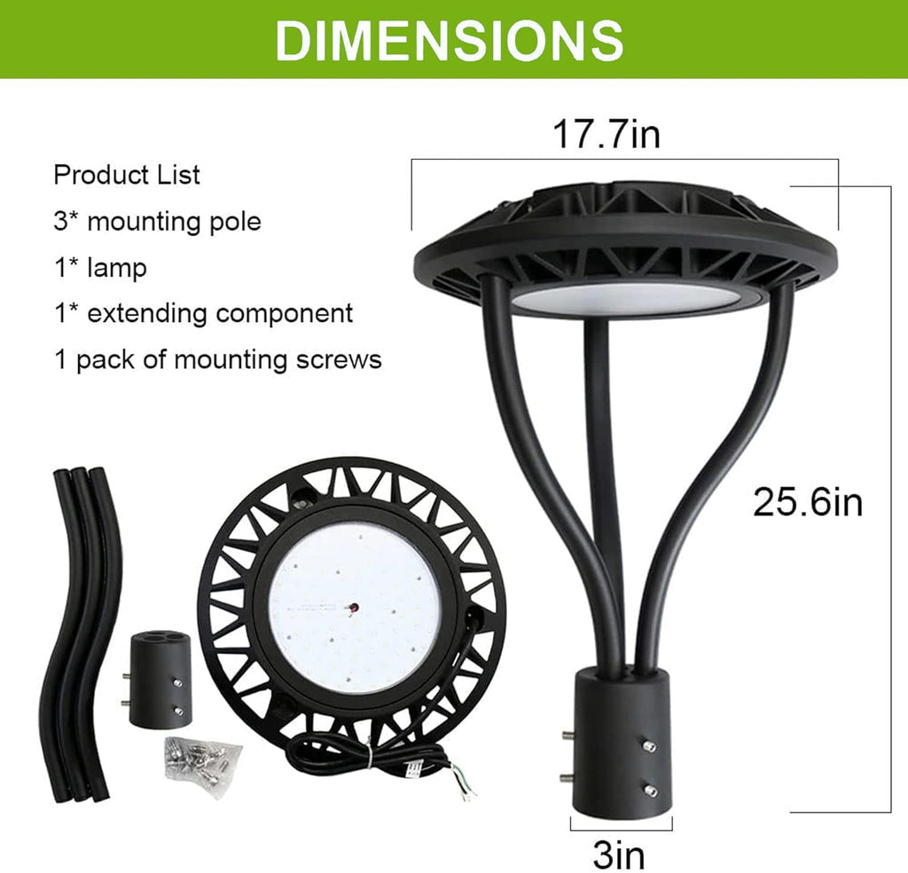 LED Circular Post Top Pole Light 100W 13000LM R937