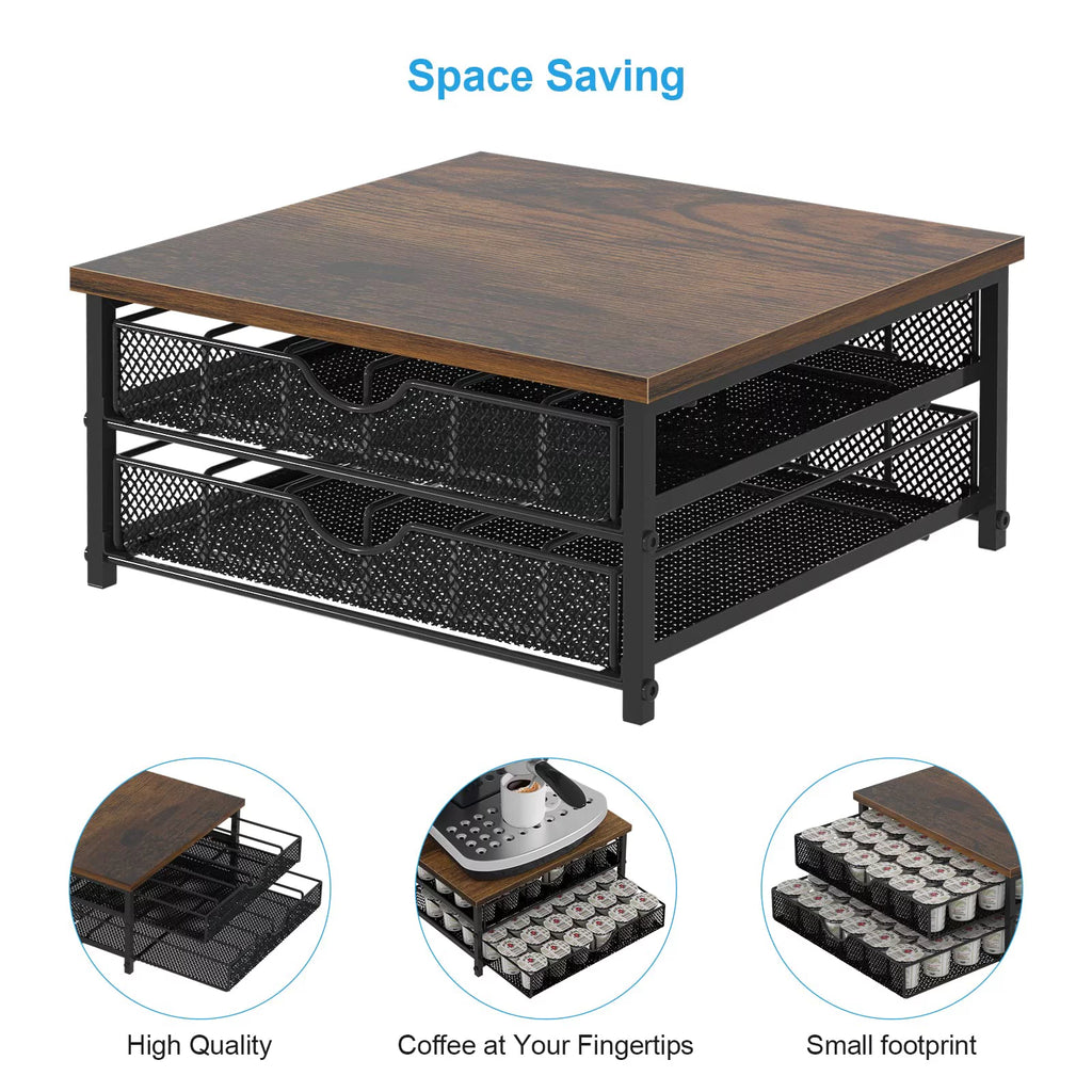 2-Layer 72 Capacity K Cup Holder Storage Drawer, Black S1611