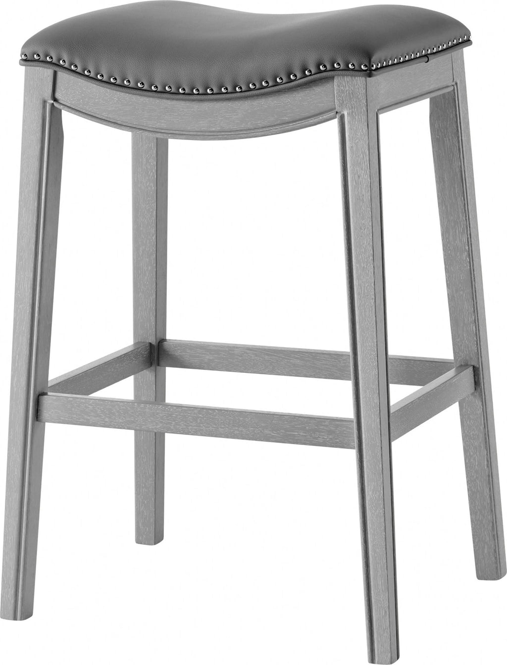 Matt Gray Polyurethane Leather Bar Stool U4487