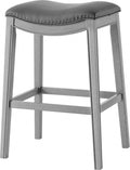 Matt Gray Polyurethane Leather Bar Stool U4487