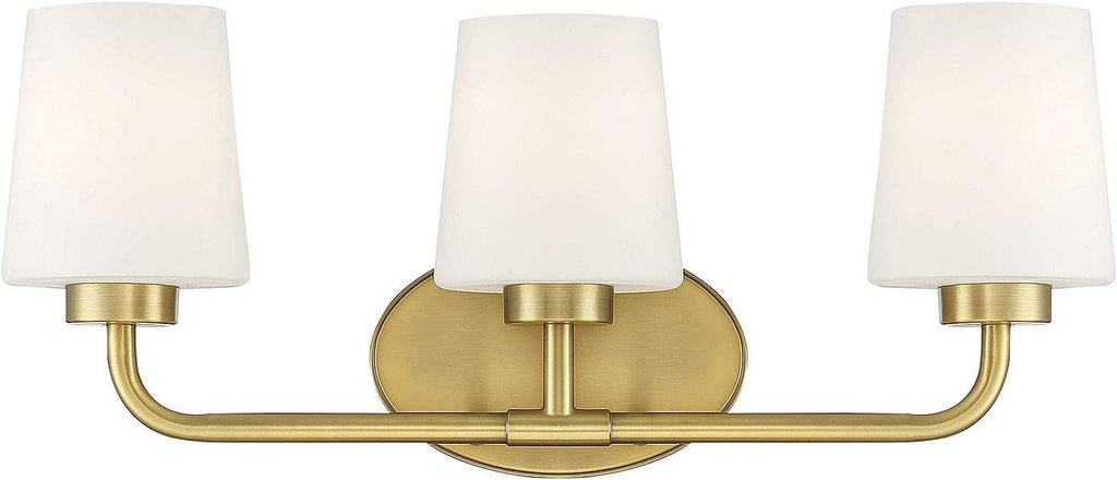 Warm Brass 3-Light Bathroom Vanity Light W58556