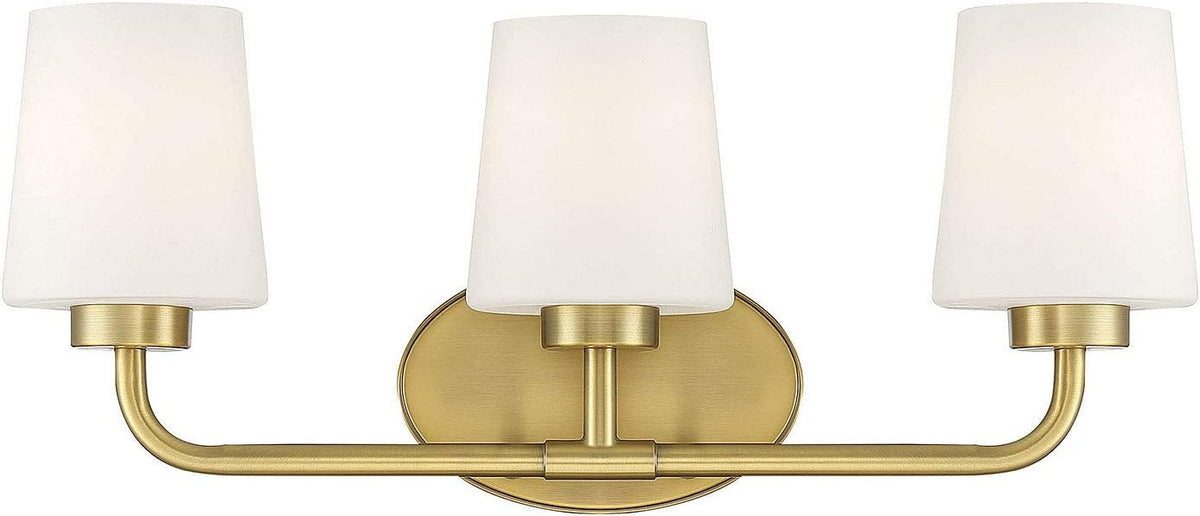 Warm Brass 3-Light Bathroom Vanity Light W58556