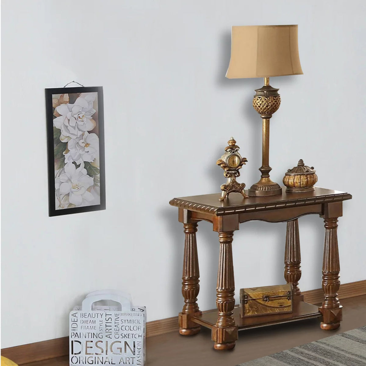 Brown Rubber Wood End Table R718