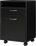 Brown Mobile File Cabinet with Lockable Drawer, Pack of 2 L242768