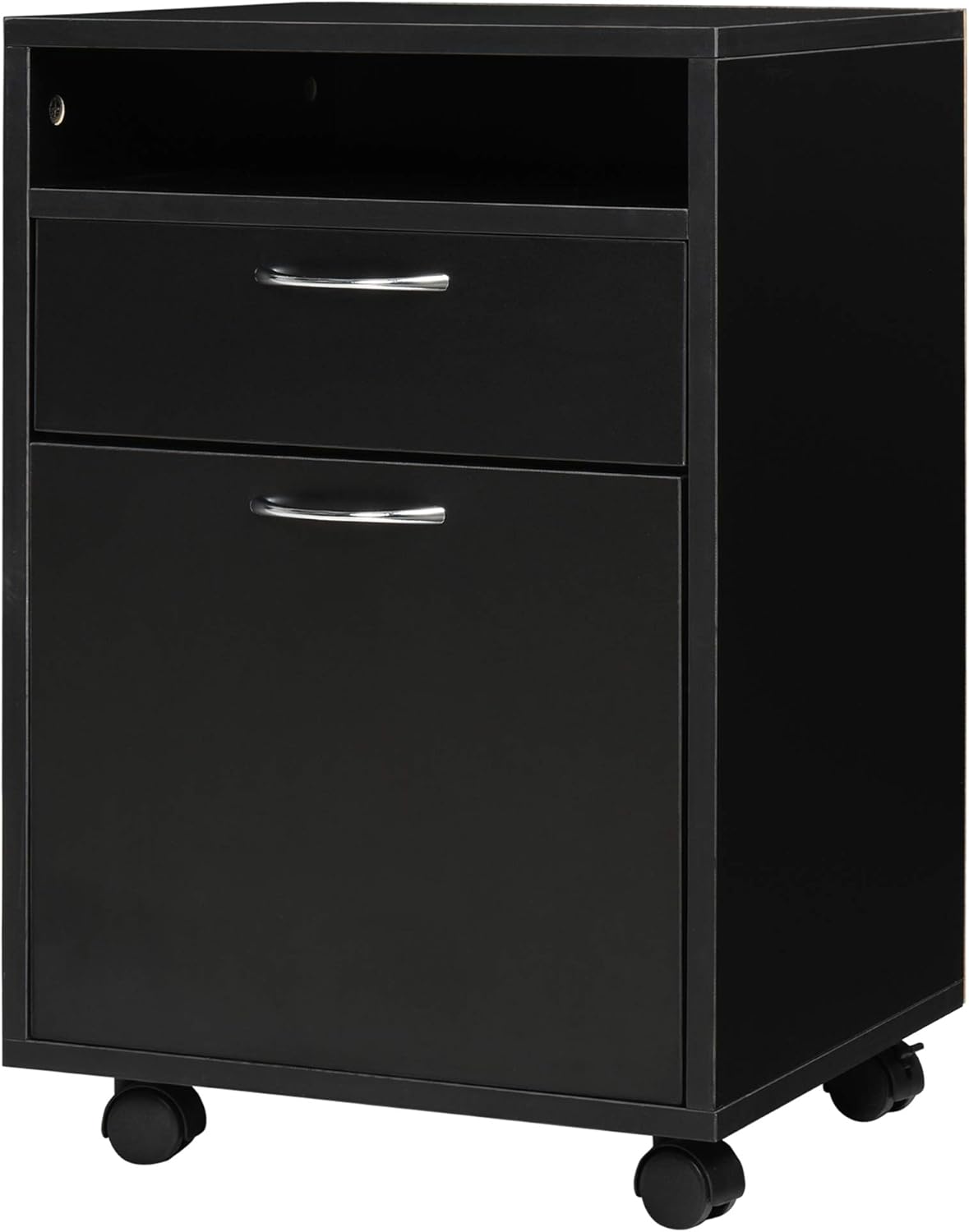 Brown Mobile File Cabinet with Lockable Drawer, Pack of 2 L242768