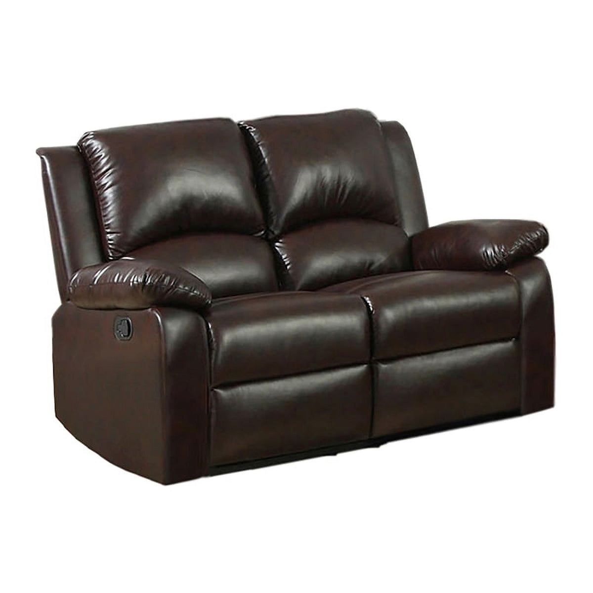 Dark Brown Faux Leather 2-Piece Sofa Set A887