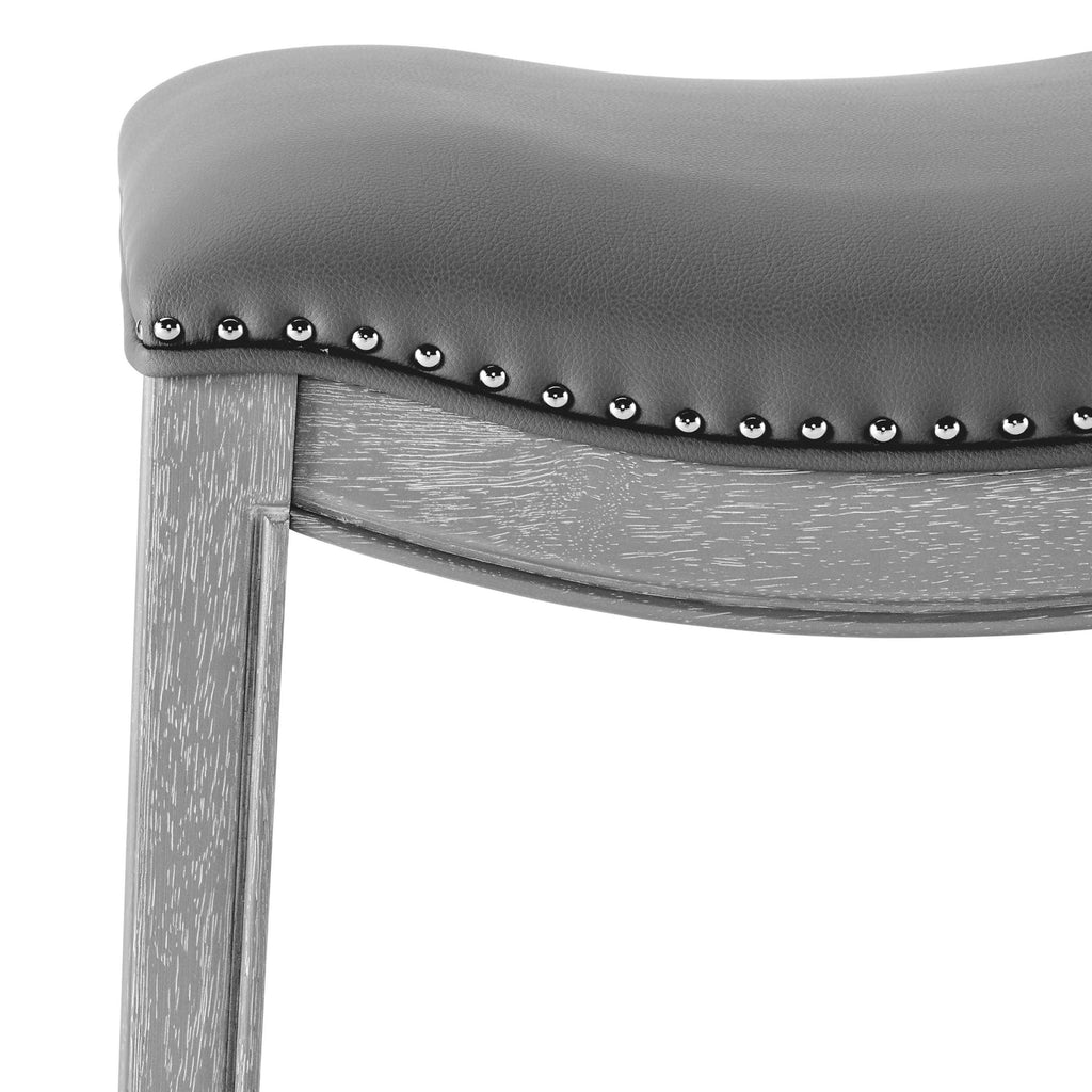 Matt Gray Polyurethane Leather Bar Stool U4487