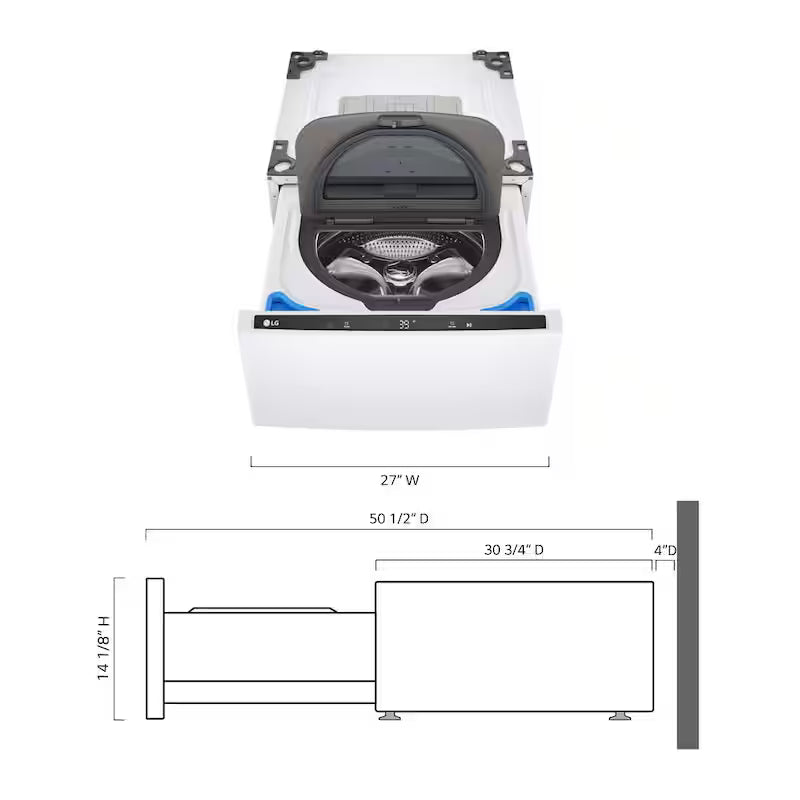 Laundry Pedestal Washer with Slim DD Motor in White C2053