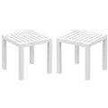 2 Piece White Resin Patio Side Table Set Z16217