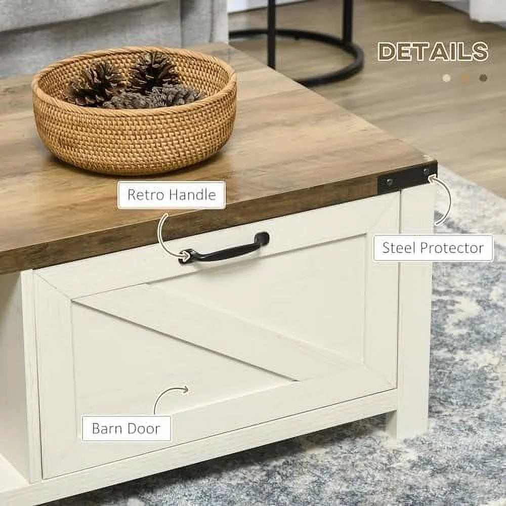 Farmhouse Coffee Table with Drawer Z669